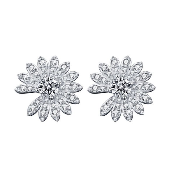 Certified 1ct. t.w. Moissanite Diamond Daisy Flower Stud Earrings NEW - Picture 2 of 10